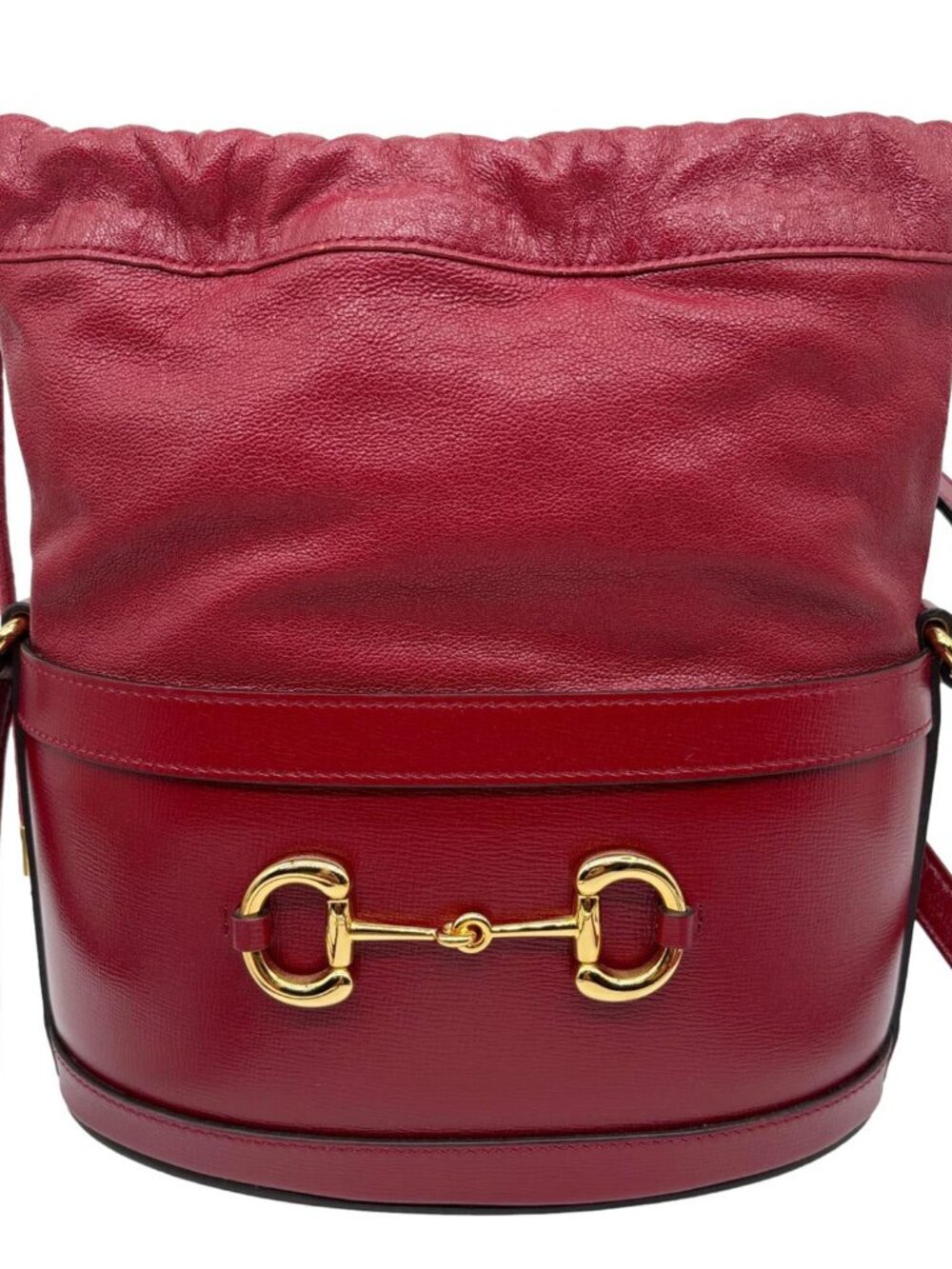 Gucci Horsebit 1955 Leather Bucket Bag Red 602118